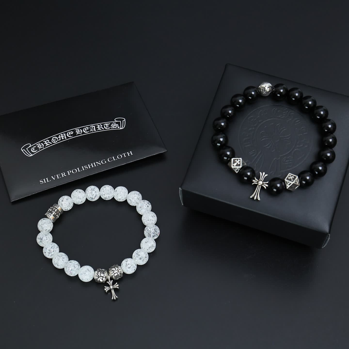 Chrome Hearts Silver Beaded Bracelets